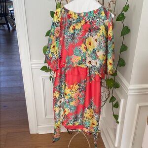 Bisou Bisou Red Floral Dress